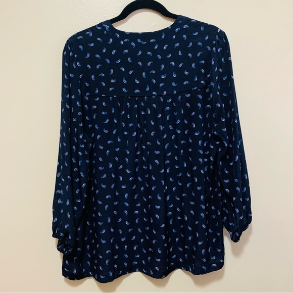 Amour Vert Silk Women's Navy Blue Paisley Top size xl nwt - Picture 5 of 5